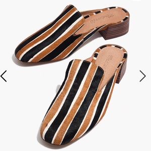 Willa Loafer Mule In Striped Calf Hair